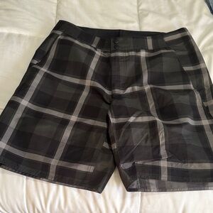 Columbia Black and Gray Plaid Shorts